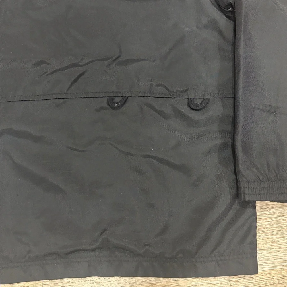Adidas Boys Large‎ Black Hooded Half Zip Windbreaker Jacket